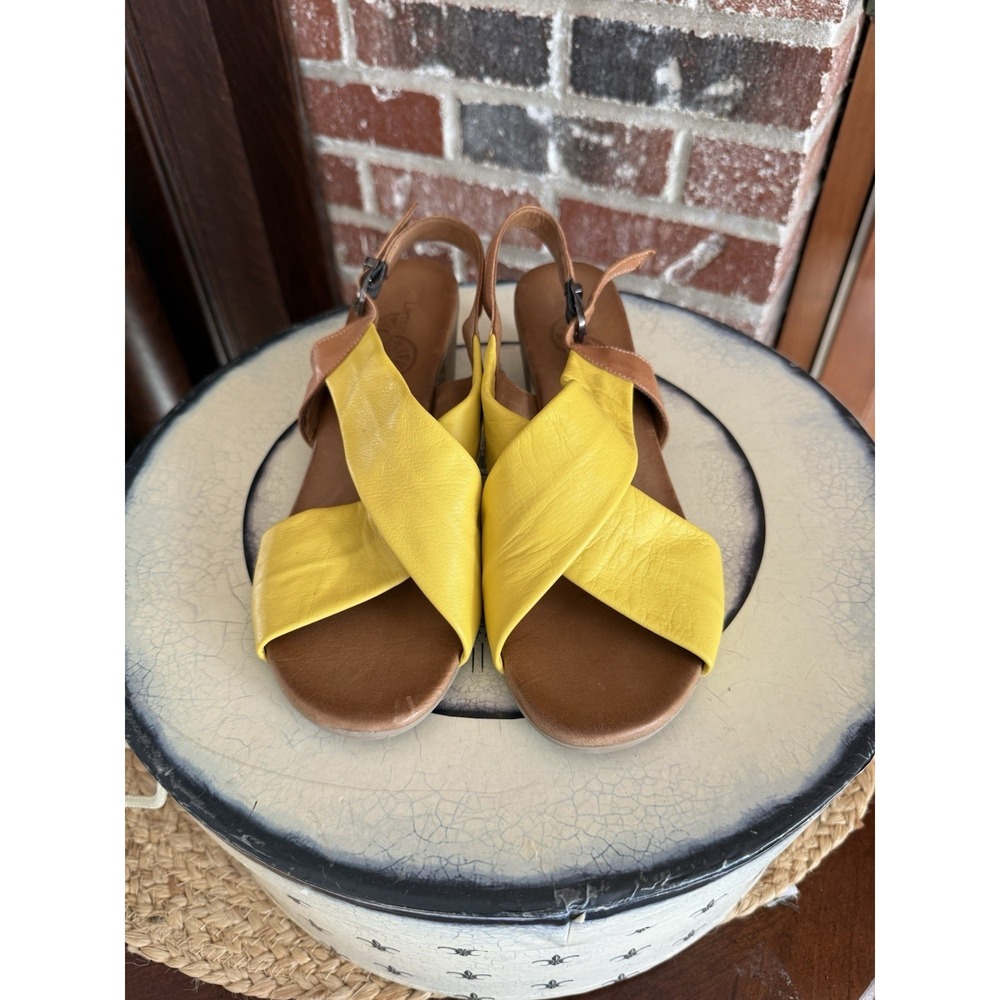 Lemon N Lime Sayonara Yellow Slingback Sandals Size EU 41